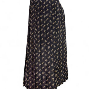 Vintage Leslie Fay black and gold midi skirt
